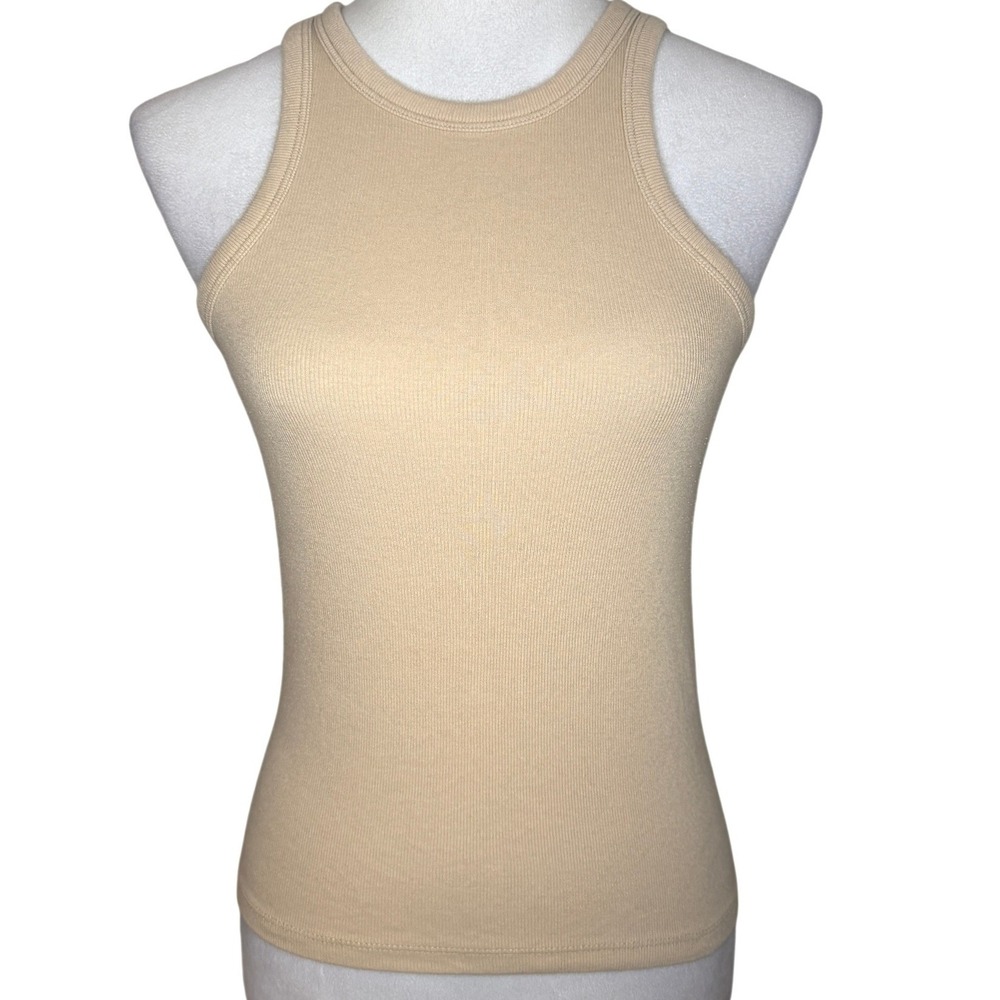 Rachel Zoe Womens Pima Cotton Modal Ribbed Stretct Tank Top Large Made in Peru